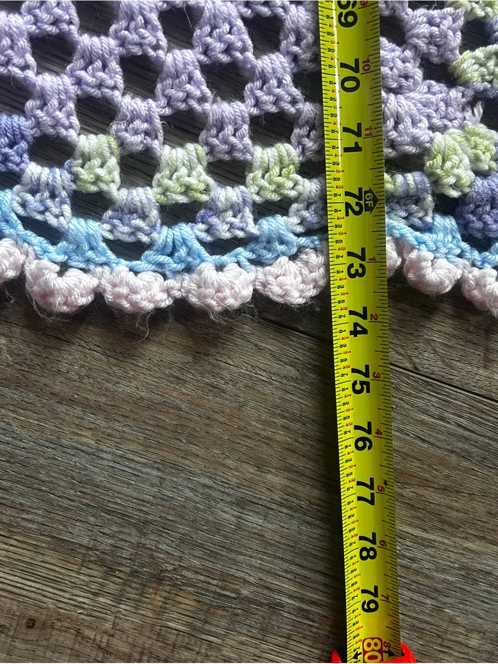 Crochet Blanket large pastel colors